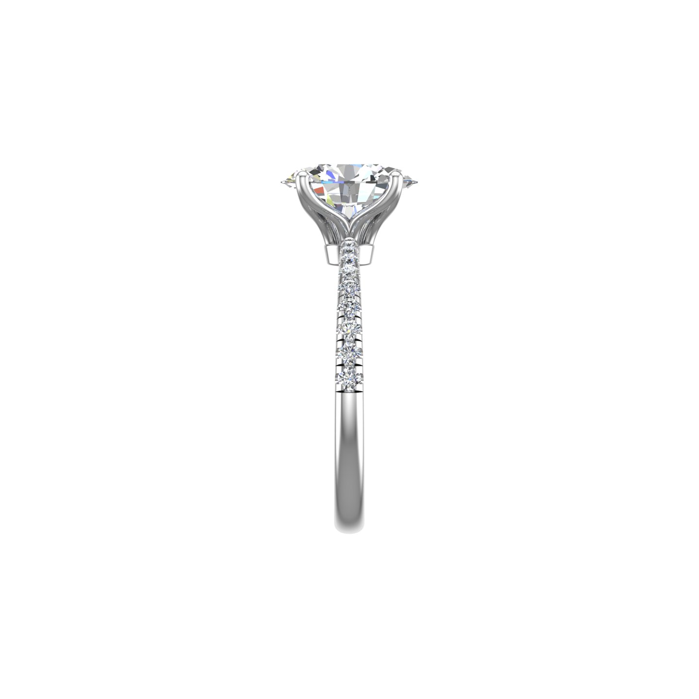 Emelia Pinched Pave Engagement Ring